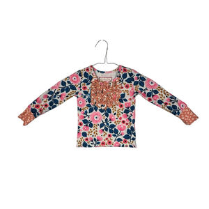 Cheeky Plum Ruffle Floral Long Sleeve Shirt 12-18 Months